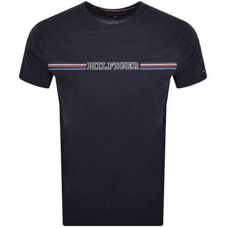 Tommy Hilfiger Tommy Logo Tipped T Shirt Navy